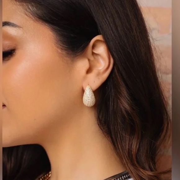 Jewels by Sunaina NARINA 2” Studs Earrings Gold - Picture 4 of 6